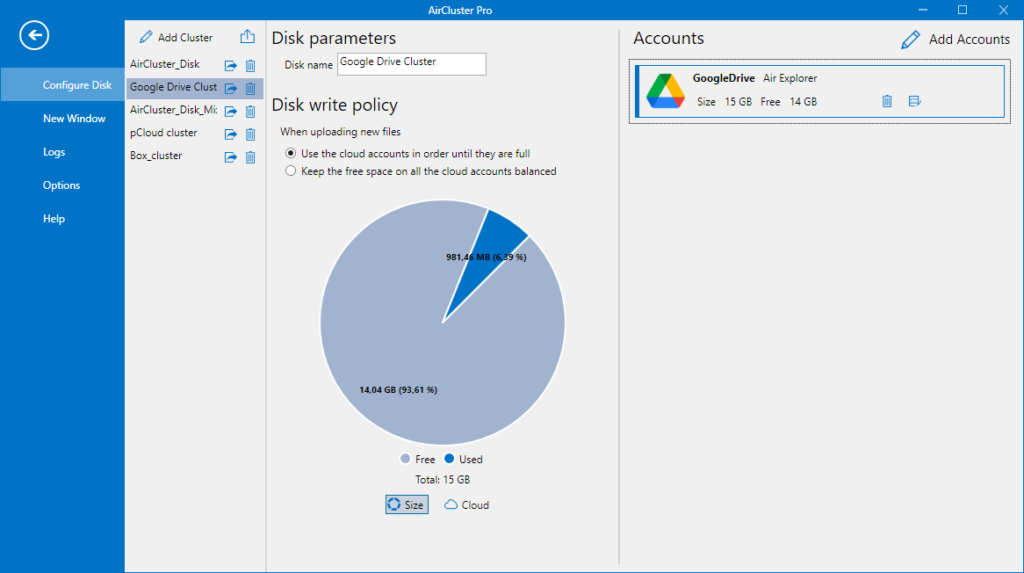 Add Google Drive accounts to Air Cluster